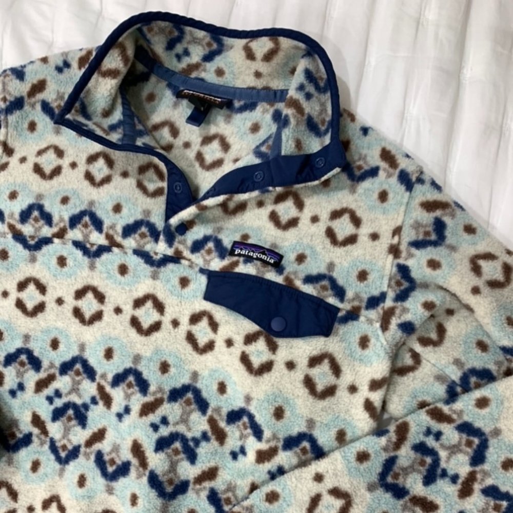 Patagonia Synchilla Snap Pullover Tundra Cluster Big Sky Blue